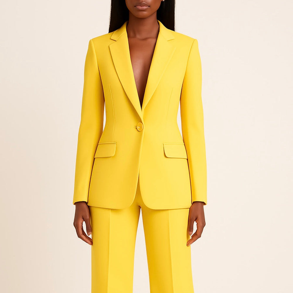 Women's Formal Suit Set Tailored Long Blazer 9