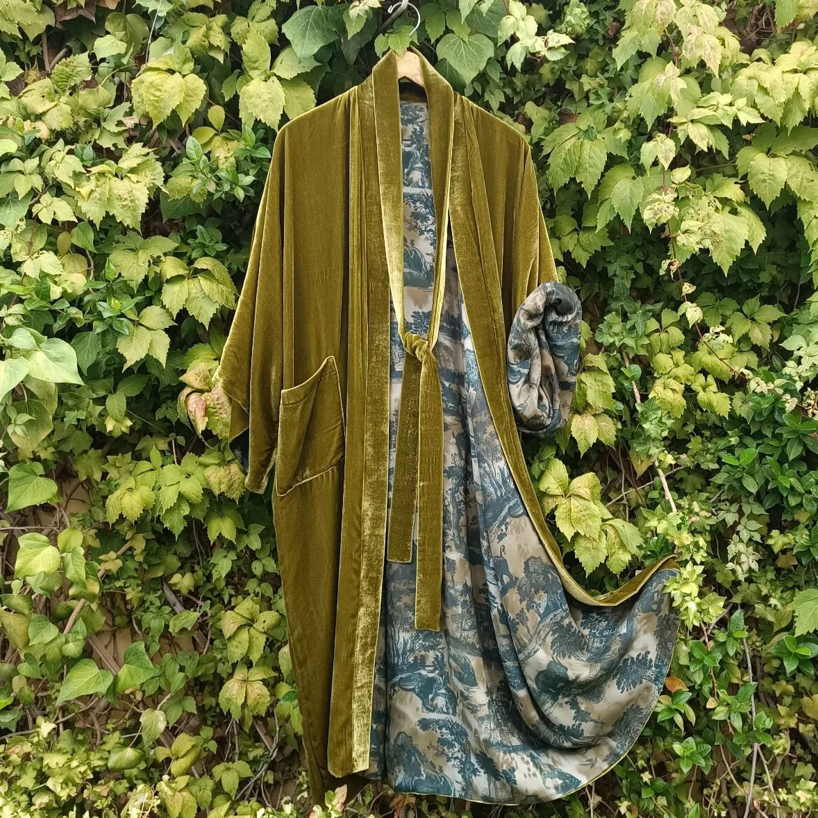 Women's Ink Painting Print Casual Kimono Duster 2