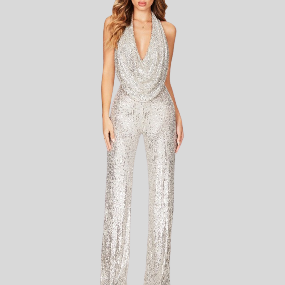 Women's Jumpsuit with V-Neckline