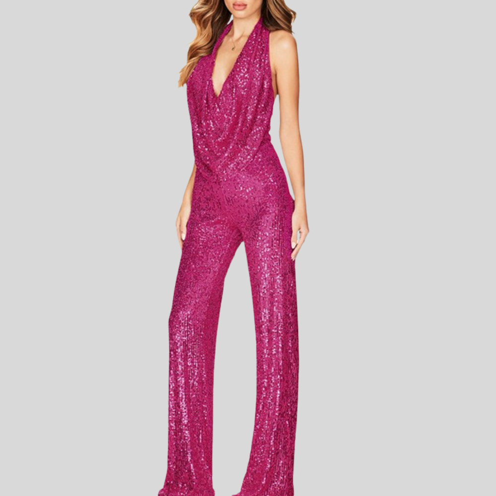 Women's Jumpsuit with V-Neckline