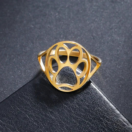 Women’s Open Ring with Paw Motif Design 0
