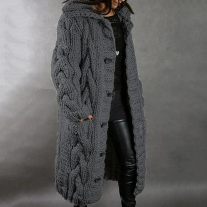 Women's Oversized Cable Knit Button Cardigan Sweater 3