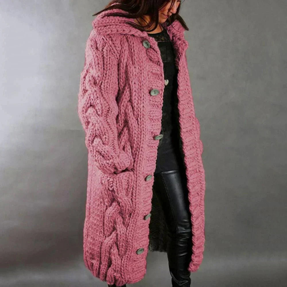 Women's Oversized Cable Knit Button Cardigan Sweater 4