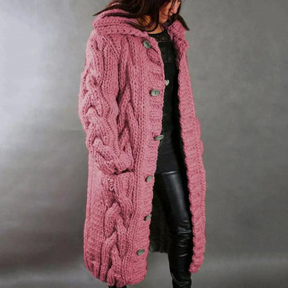 Women's Oversized Cable Knit Button Cardigan Sweater 4