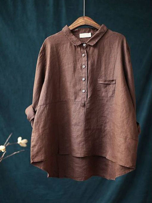 Marlowe - Women's Long Sleeve Blouse with Buttons