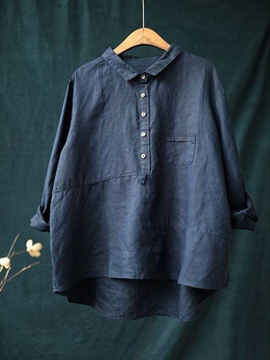 Marlowe - Women's Long Sleeve Blouse with Buttons