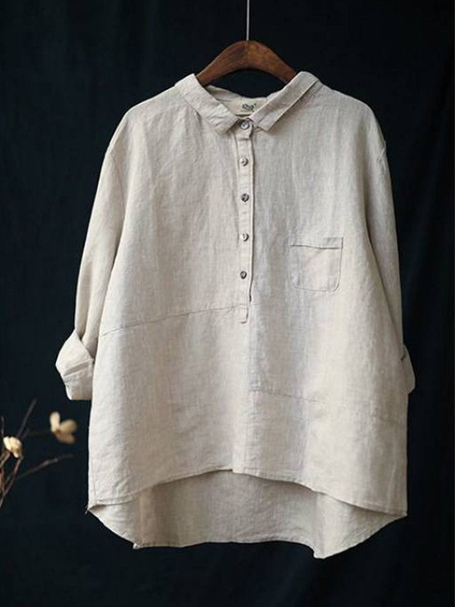 Marlowe - Women's Long Sleeve Blouse with Buttons