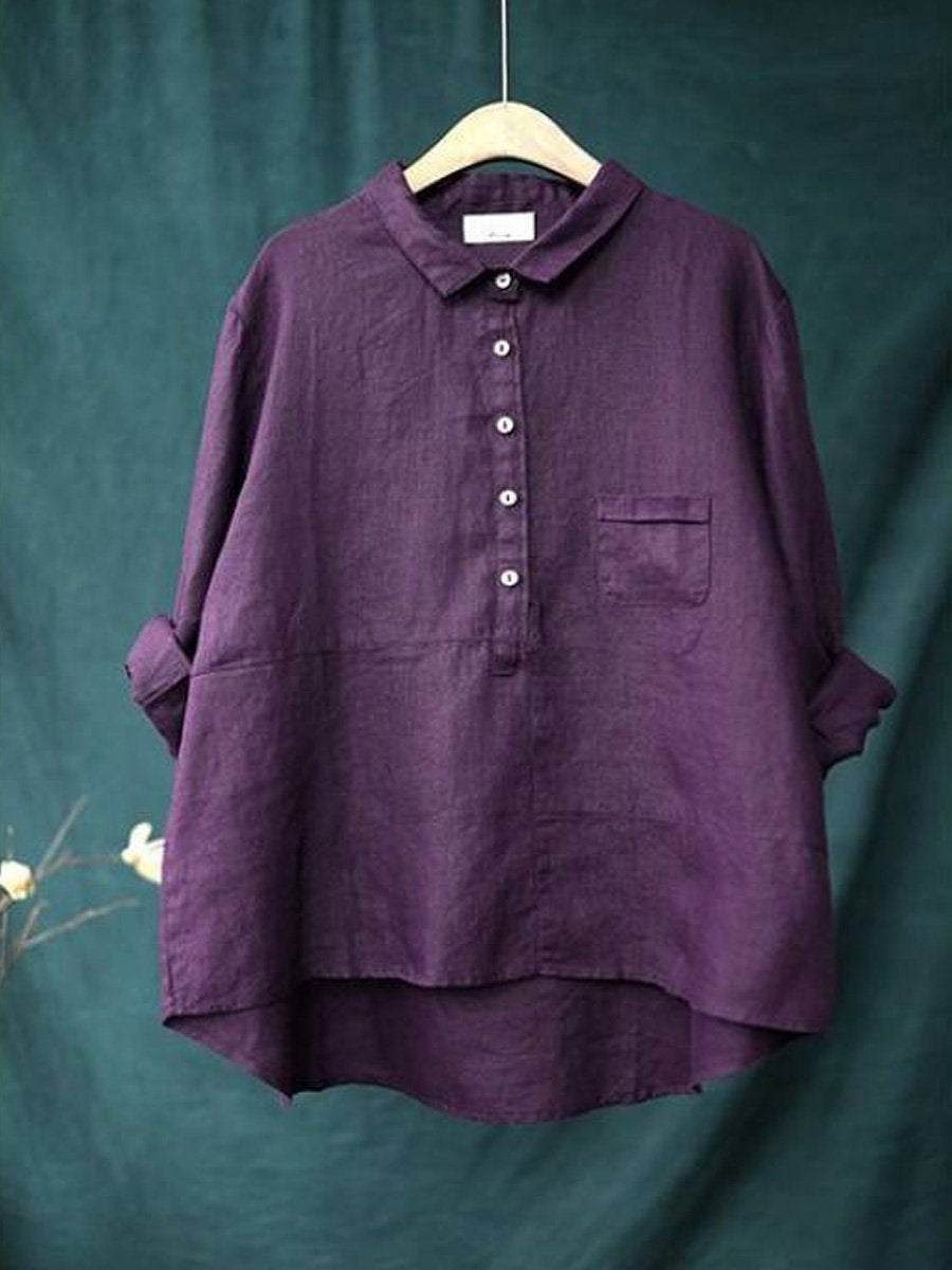 Marlowe - Women's Long Sleeve Blouse with Buttons