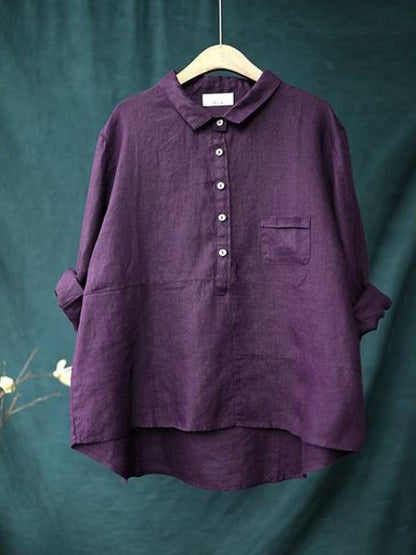 Marlowe - Women's Long Sleeve Blouse with Buttons
