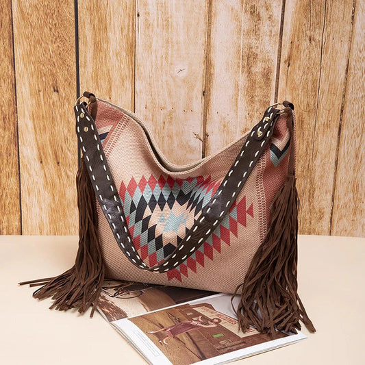 Women’s Shoulder Bag with Handwoven Knot Design 0