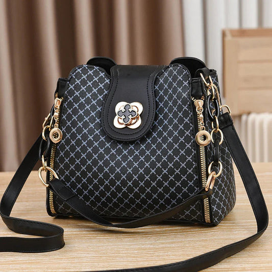 Women’s Structured Crossbody Bag with Buckle Detail 0