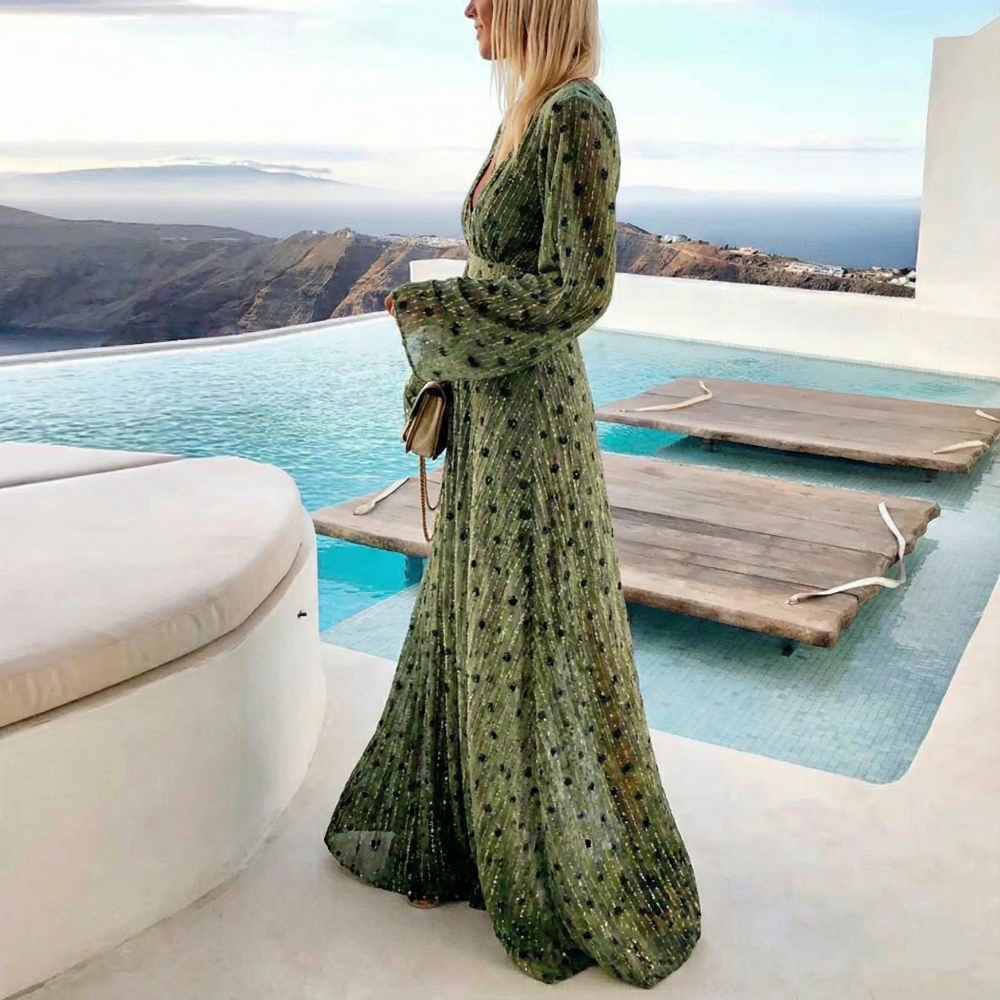 Women's Summer Dress Maxi Long Sleeve | Bohemian Dress 3