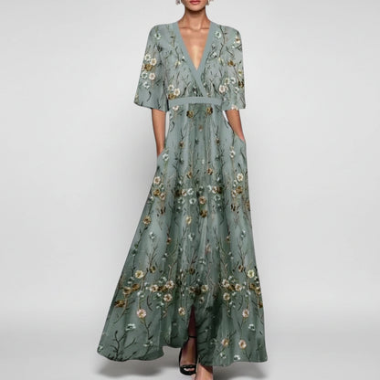 Women's Summer Dress Maxi Long Sleeve | Floral Dress 2
