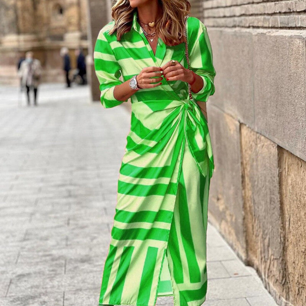 Women's Summer Dress Maxi Long Sleeve Wrap | Printed Dress 5 