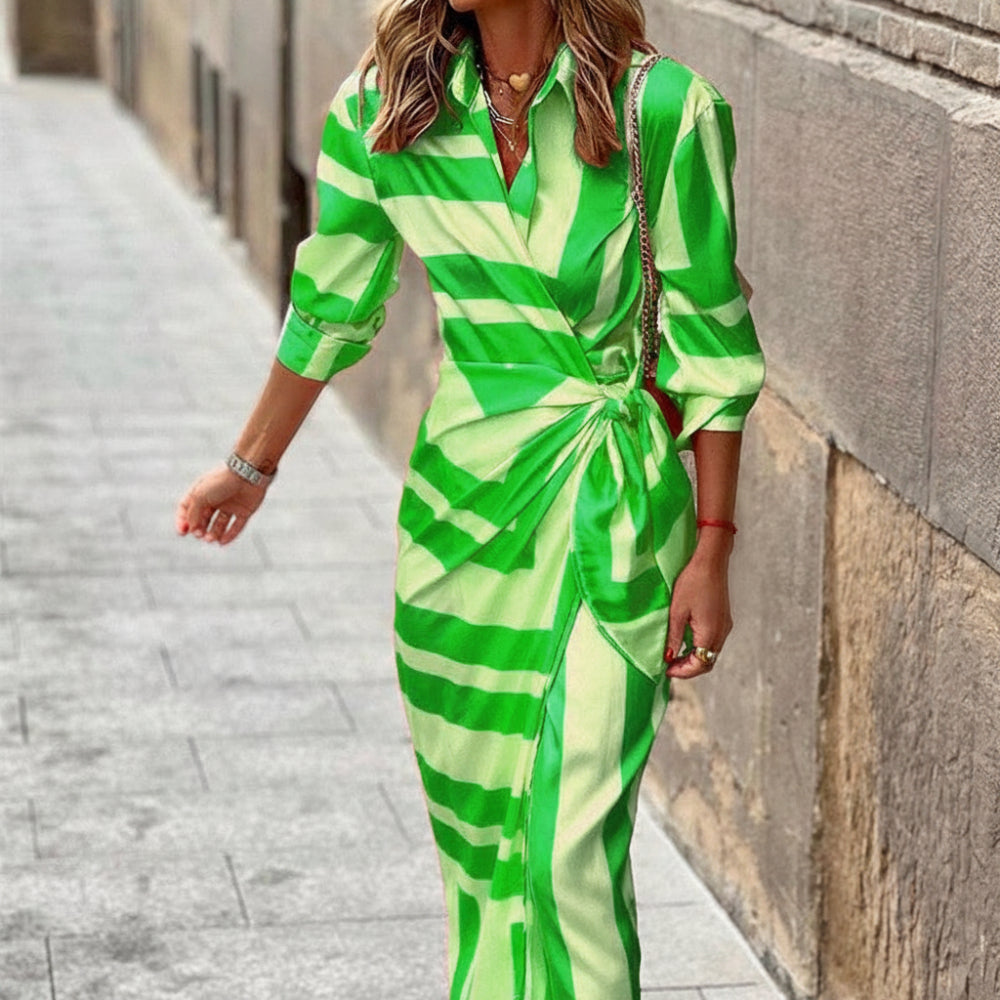 Women's Summer Dress Maxi Long Sleeve Wrap | Printed Dress 6