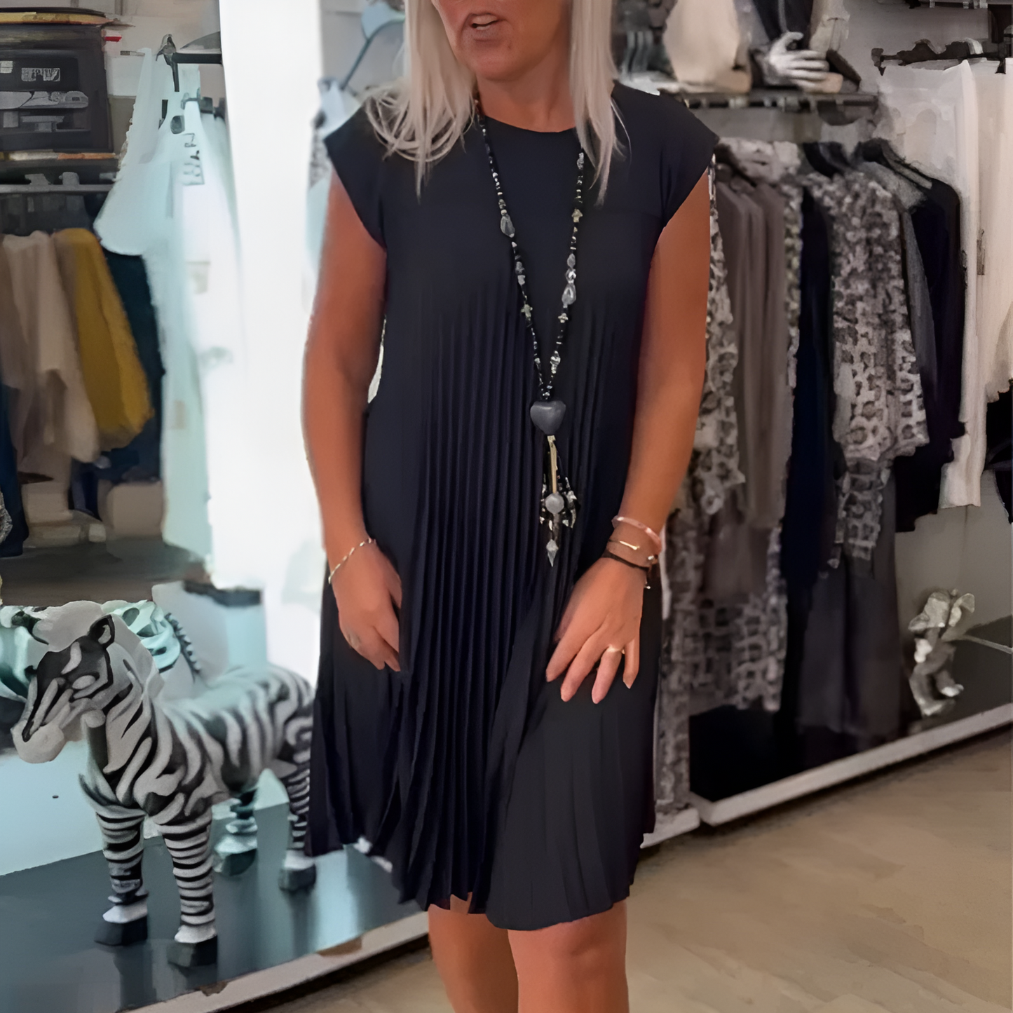 Women's Summer Dress Midi A-Line Casual | Pleated Dress 1