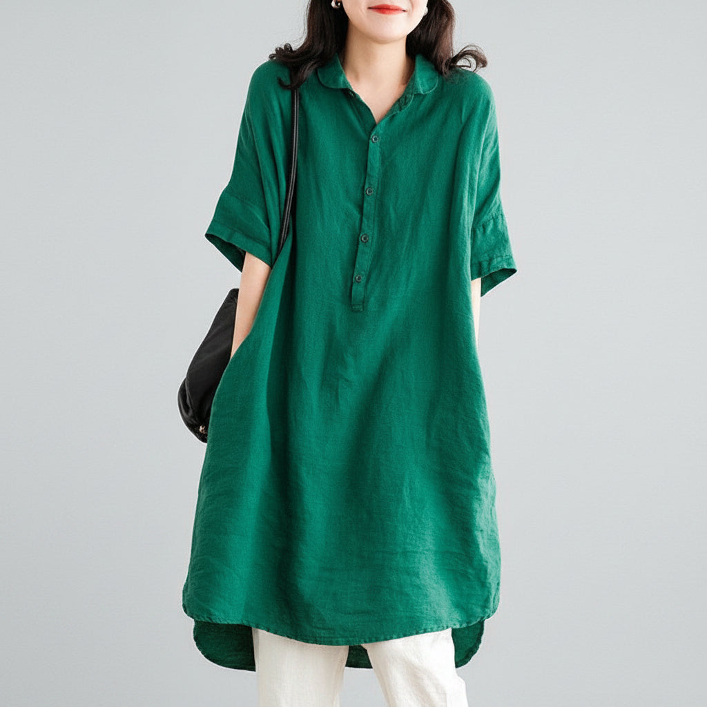 Women's Summer Dress Midi Button-Up Shirt | Casual Dress 1