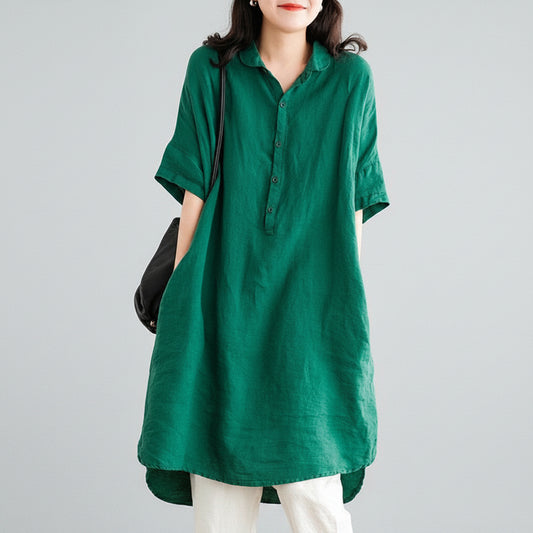 Women's Summer Dress Midi Button-Up Shirt | Casual Dress 1
