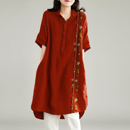 Women's Summer Dress Midi Button-Up Shirt | Casual Dress 4