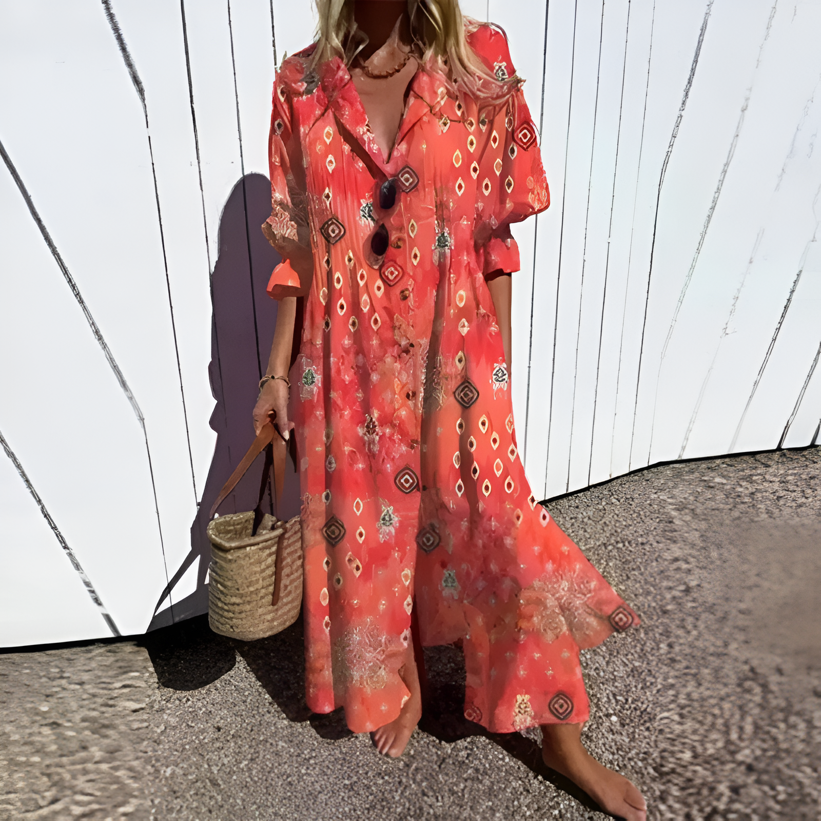Women's Summer Dress Midi Casual Boho | Floral Dress 4