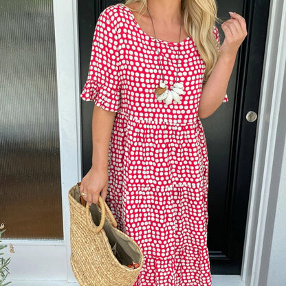 Women's Summer Dress Midi Polka Dot | Floral Dress 5