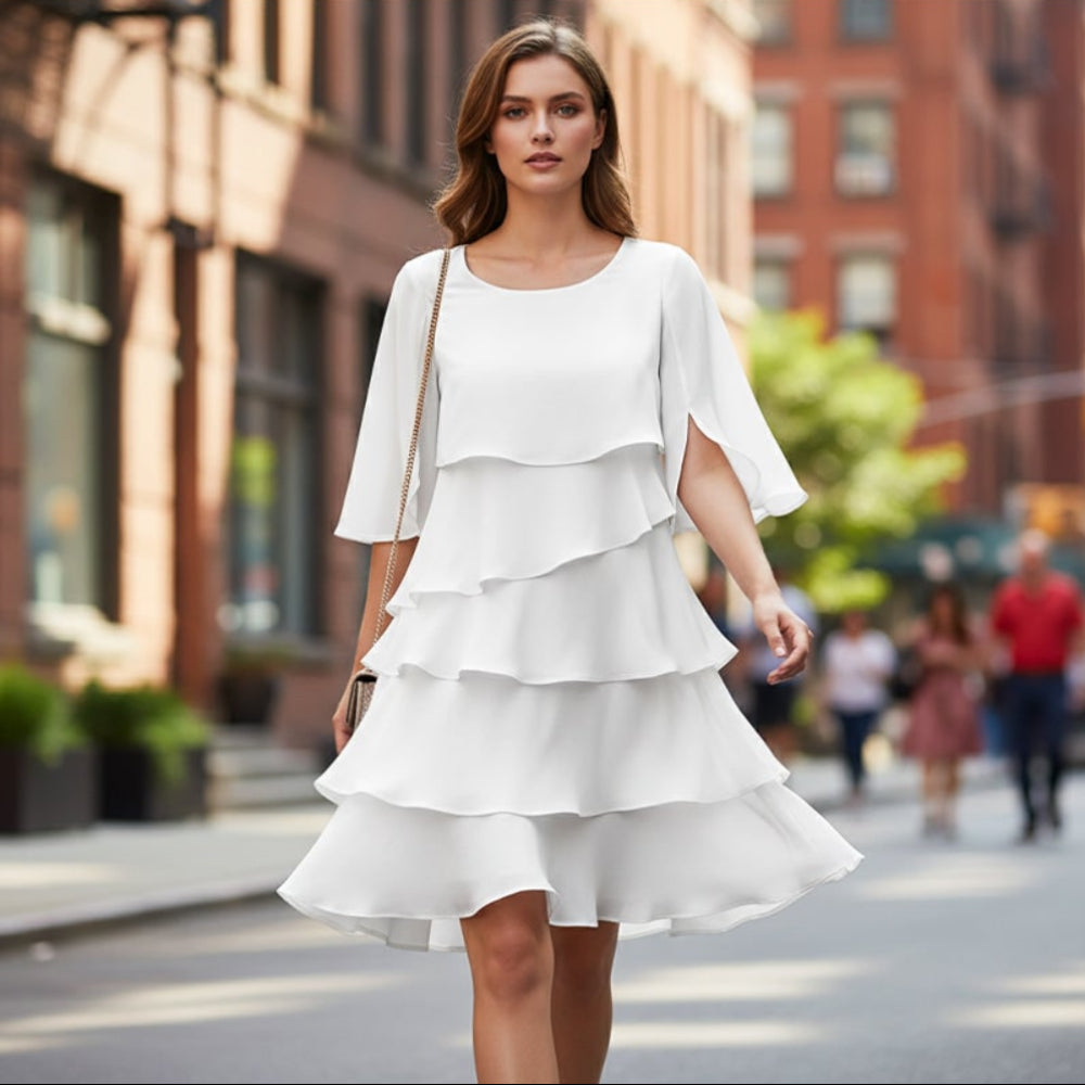 Women's Summer Dress Ruffle Sleeve | Layered Look Dress  1