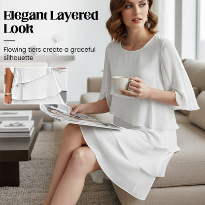 Women's Summer Dress Ruffle Sleeve | Layered Look Dress 4