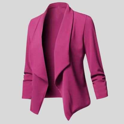 Women’s Open Front Draped Blazer Long Sleeve Office Wear