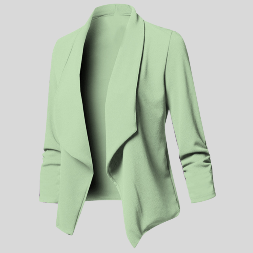 Women’s Open Front Draped Blazer Long Sleeve Office Wear