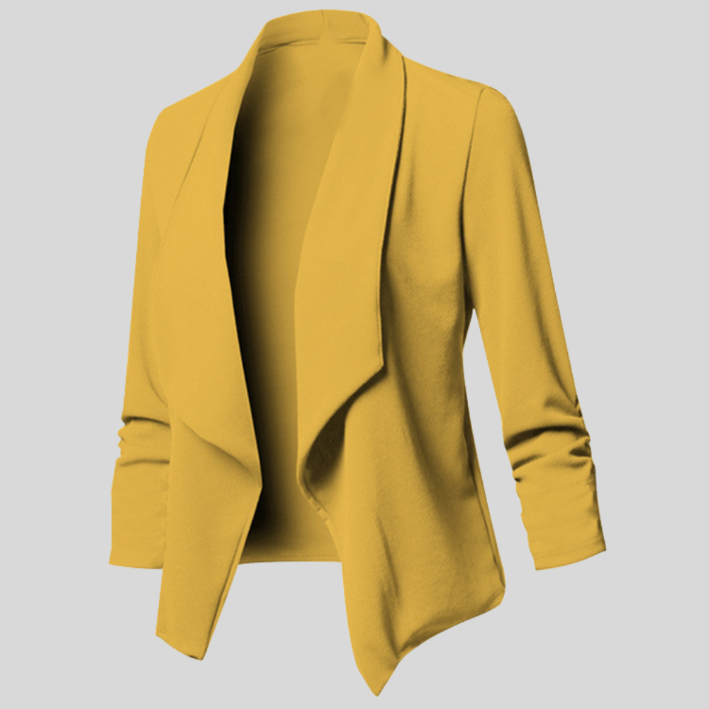 Women’s Open Front Draped Blazer Long Sleeve Office Wear