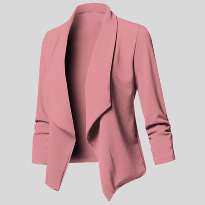 Women’s Open Front Draped Blazer Long Sleeve Office Wear