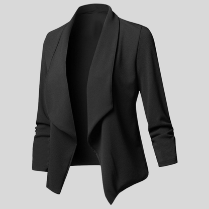 Women’s Open Front Draped Blazer Long Sleeve Office Wear