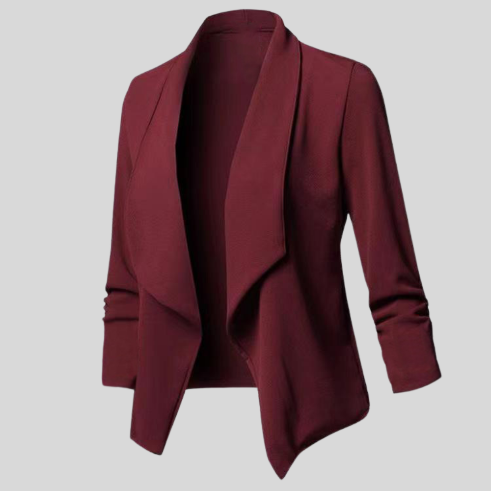 Women’s Open Front Draped Blazer Long Sleeve Office Wear
