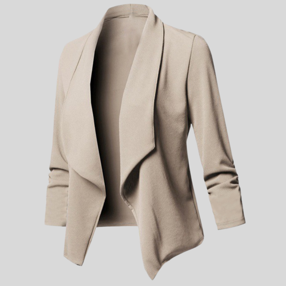 Women’s Open Front Draped Blazer Long Sleeve Office Wear
