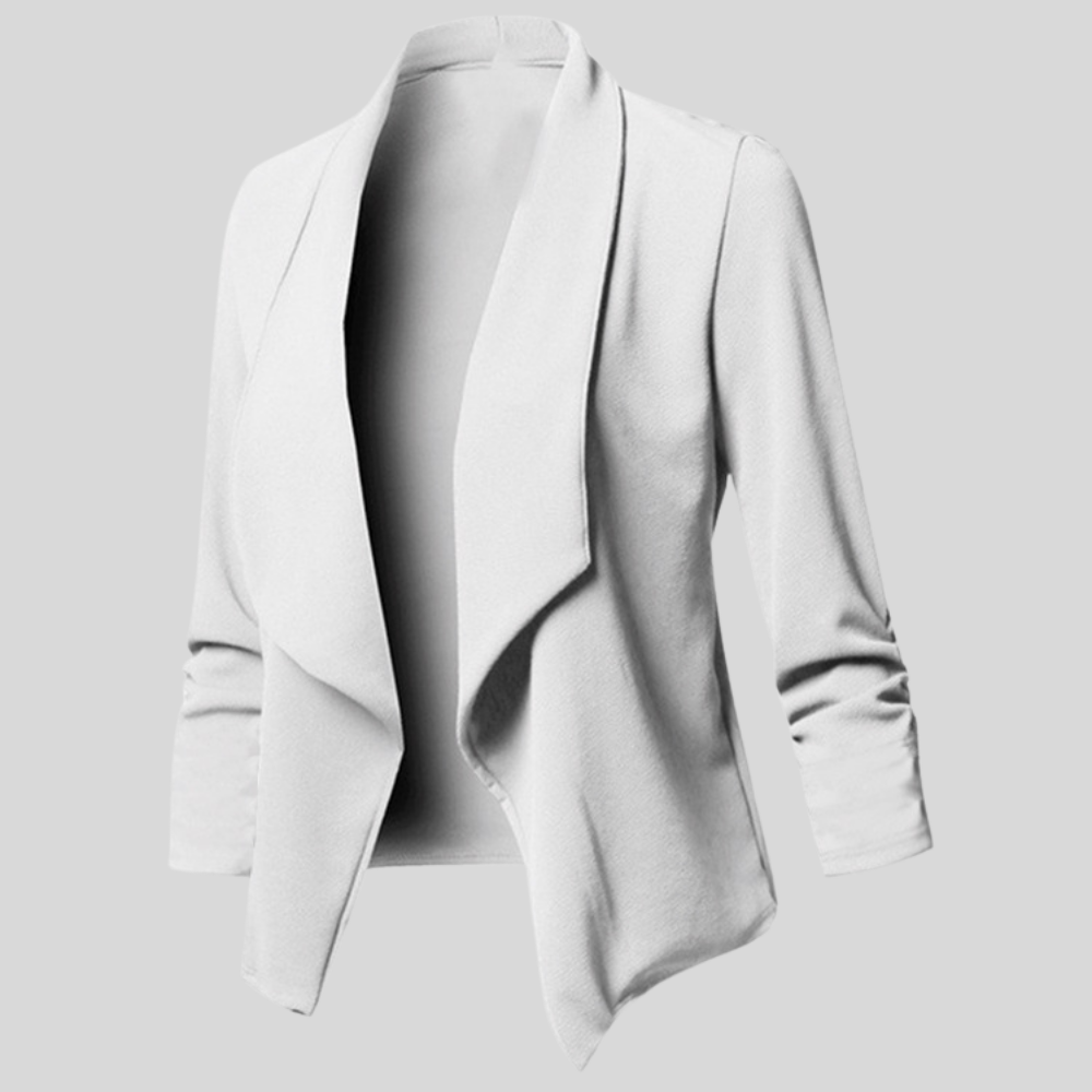 Women’s Open Front Draped Blazer Long Sleeve Office Wear