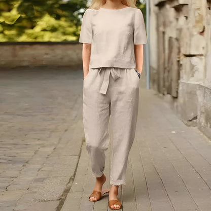Women's Two-Piece Linen Set 1