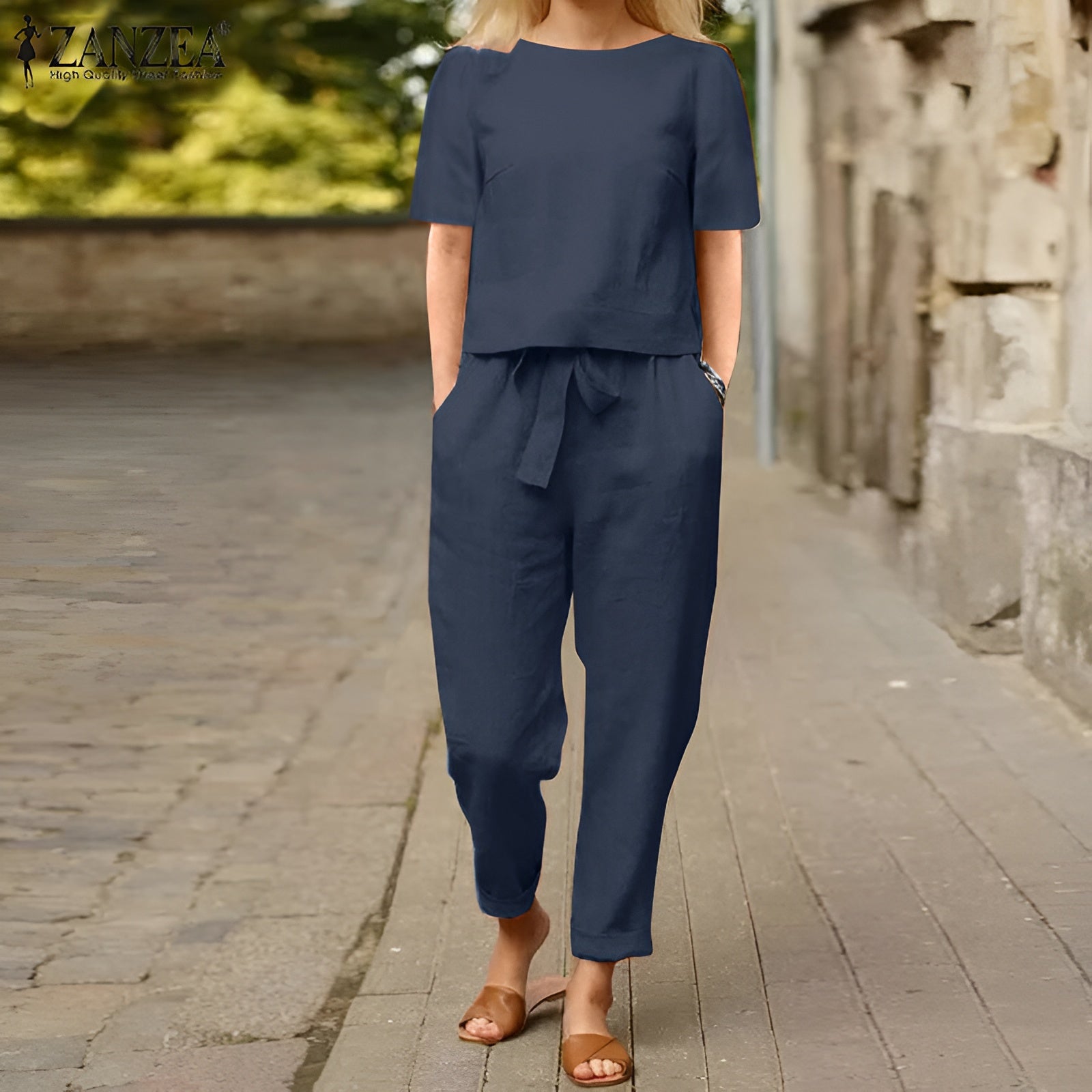 Women's Two-Piece Linen Set 3