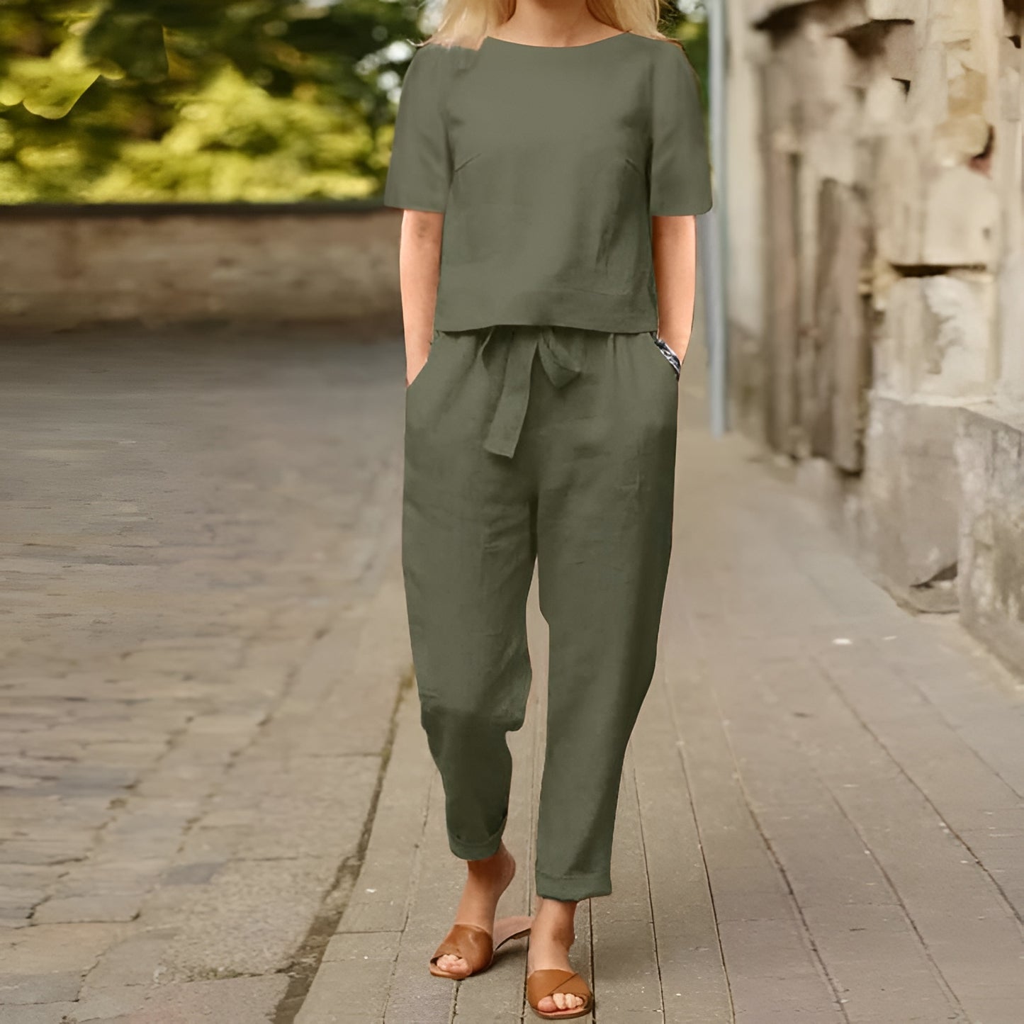 Women's Two-Piece Linen Set 5
