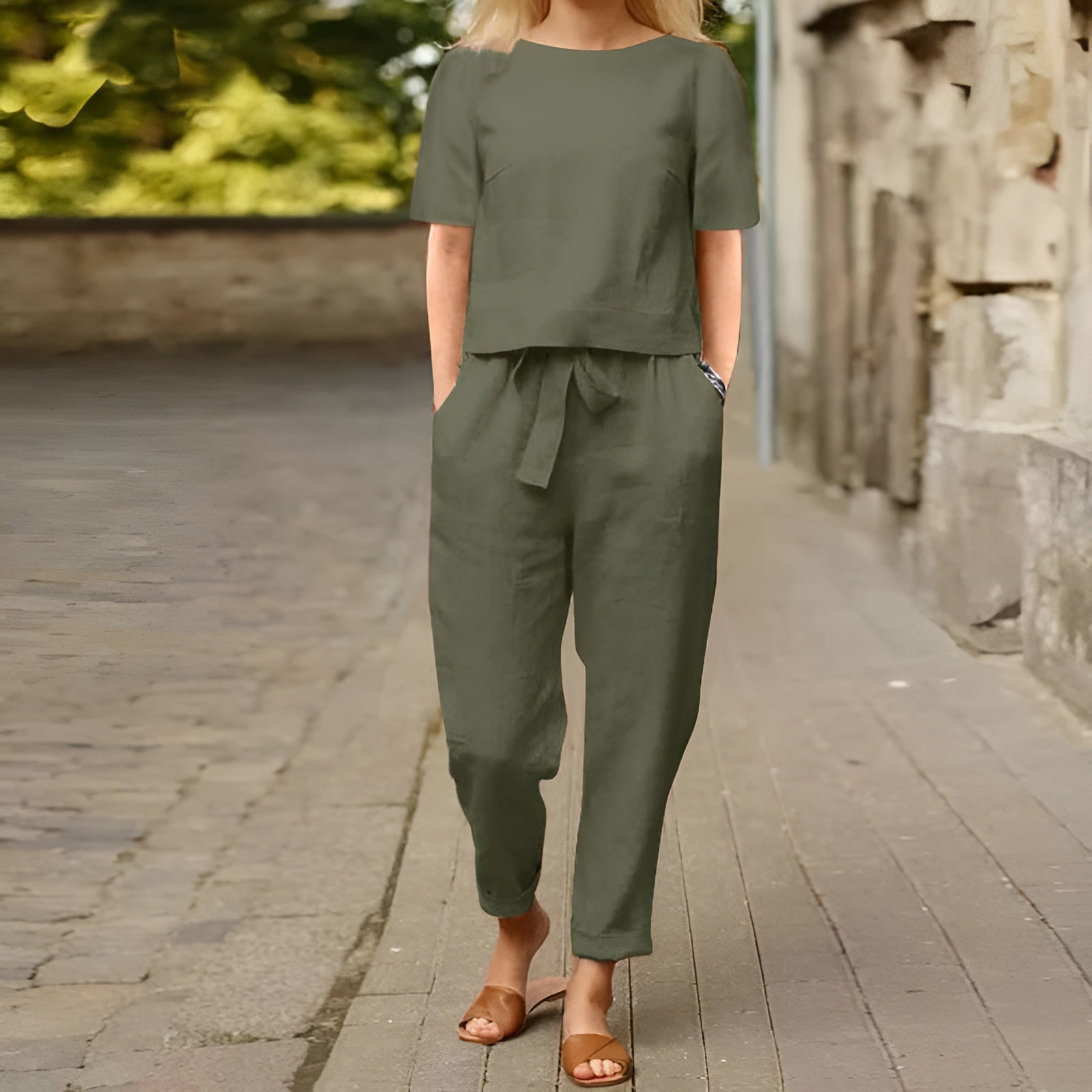 Women's Two-Piece Linen Set 5