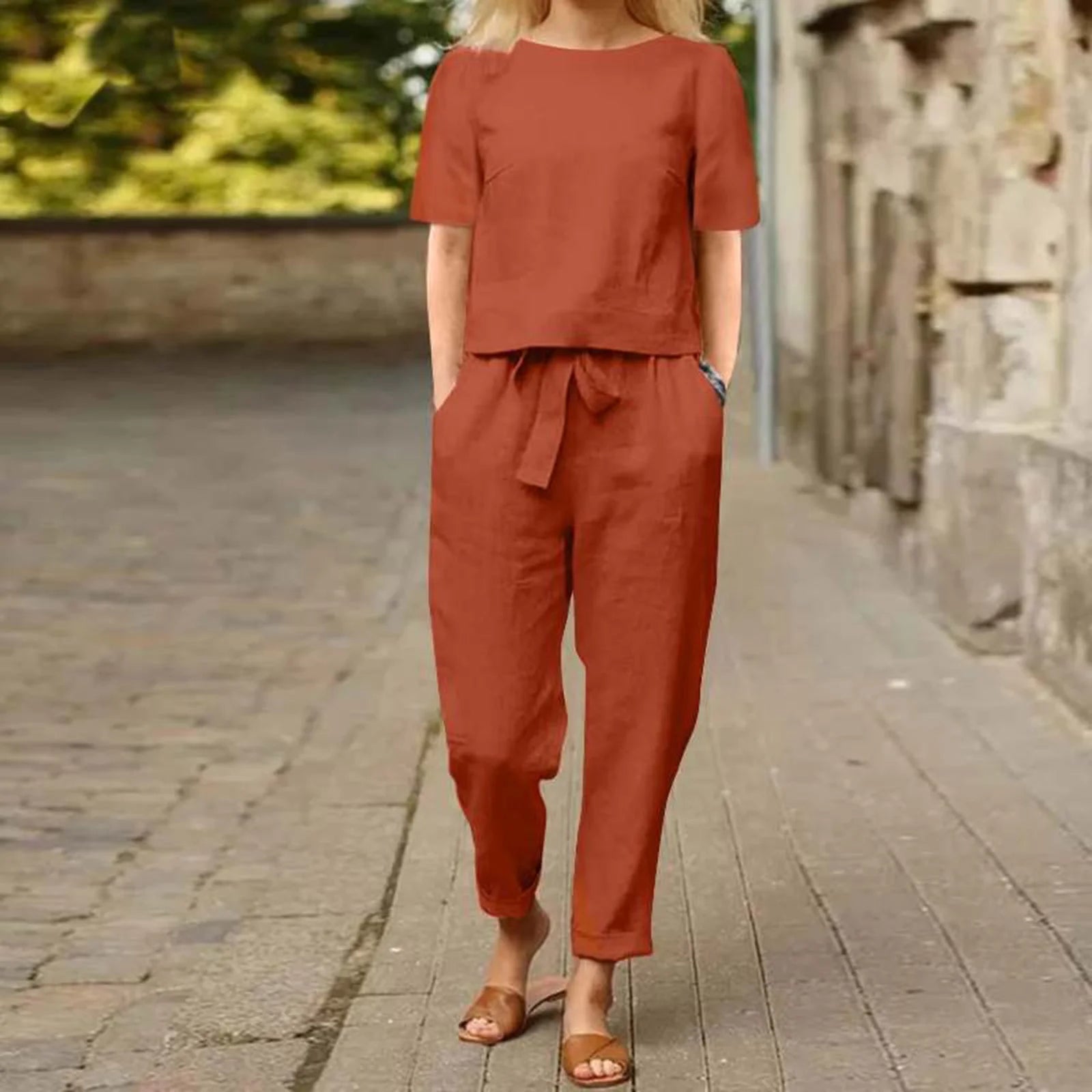 Women's Two-Piece Linen Set 7