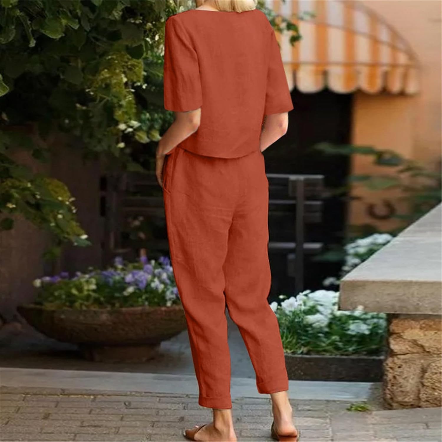 Women's Two-Piece Linen Set 8