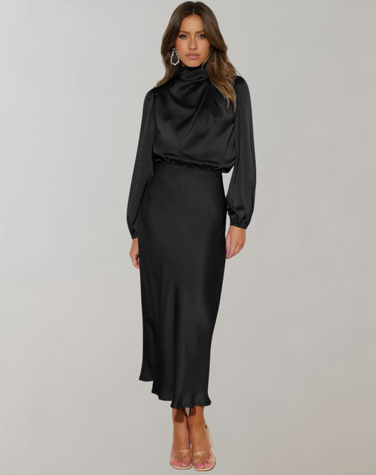 Women's Long-Sleeved Midi Dress