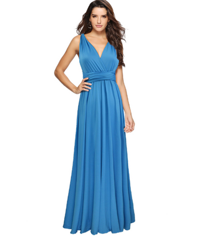 Women's Maxi Dress with Multi-Way Wrap Straps