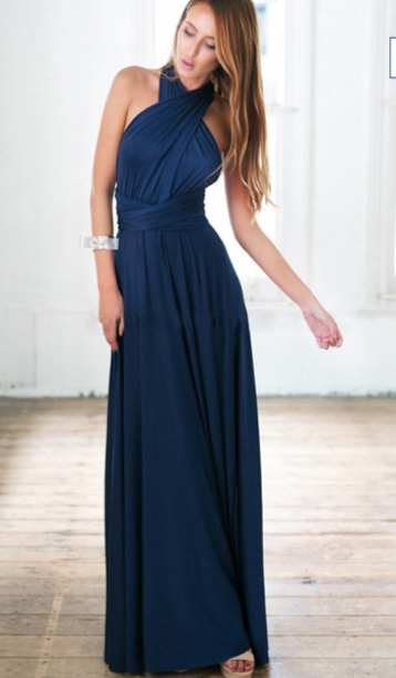 Women's Maxi Dress with Multi-Way Wrap Straps