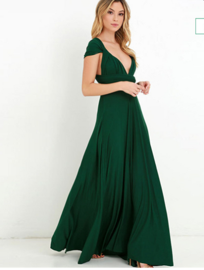 Women's Maxi Dress with Multi-Way Wrap Straps