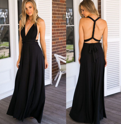 Women's Maxi Dress with Multi-Way Wrap Straps