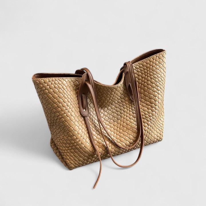 Women’s Woven Pattern Tote Bag with Interior Compartment 2