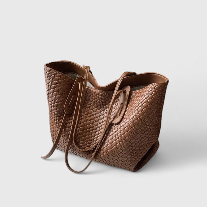 Women’s Woven Pattern Tote Bag with Interior Compartment 3