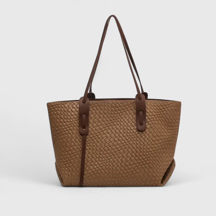 Women’s Woven Pattern Tote Bag with Interior Compartment 5