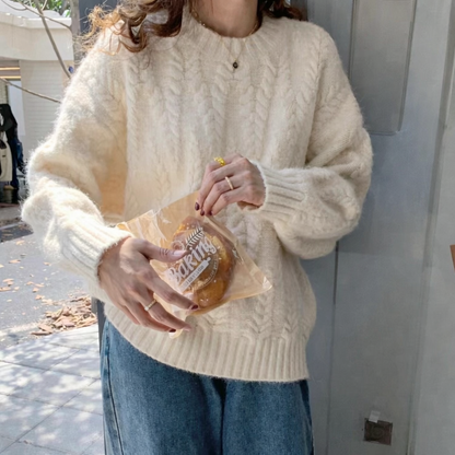 Womens Sweater Cable Knit Turtleneck Jumper